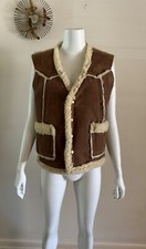 1970s Sears Put On Western Sherpa Vest Small Cowboy Ranch Faux 70s USA