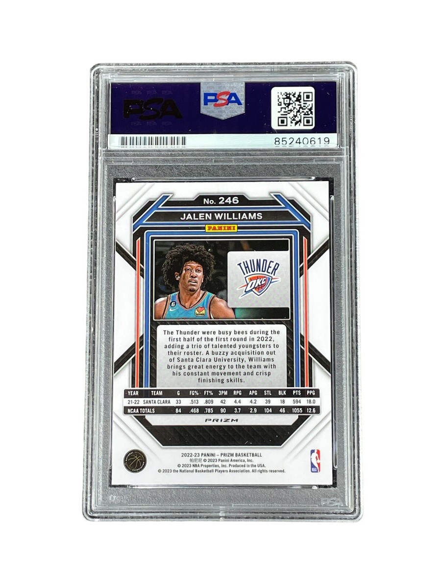 Jalen Williams Signed Silver Prizm Card PSA Rookie Auto