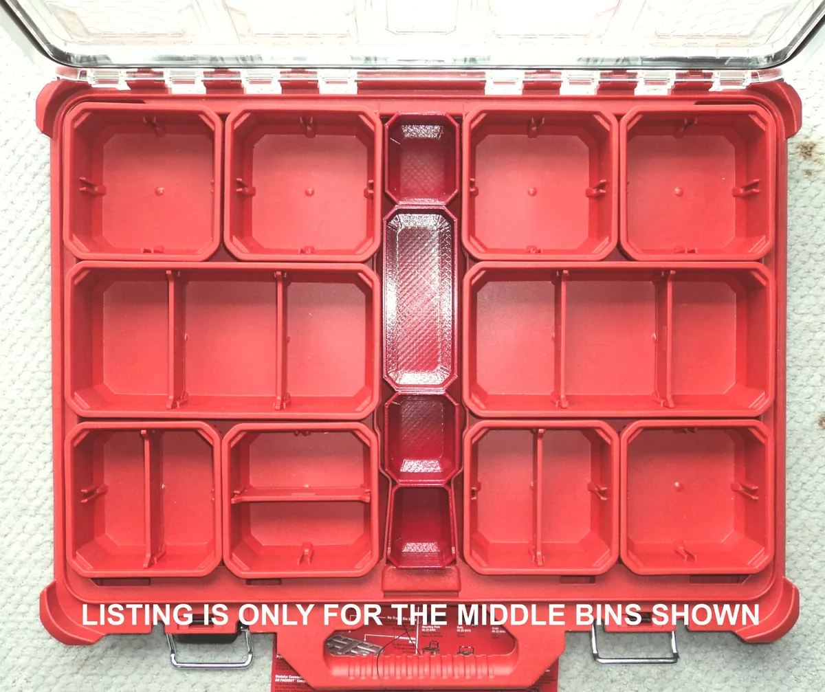 Full Set MILWAUKEE PACKOUT Center Middle BINS BIN SET LOW PROFILE ORGANIZER  Box