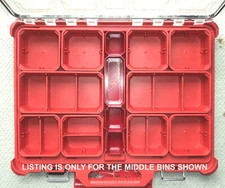 Full Set MILWAUKEE PACKOUT Center Middle BINS BIN SET LOW PROFILE ORGANIZER Box