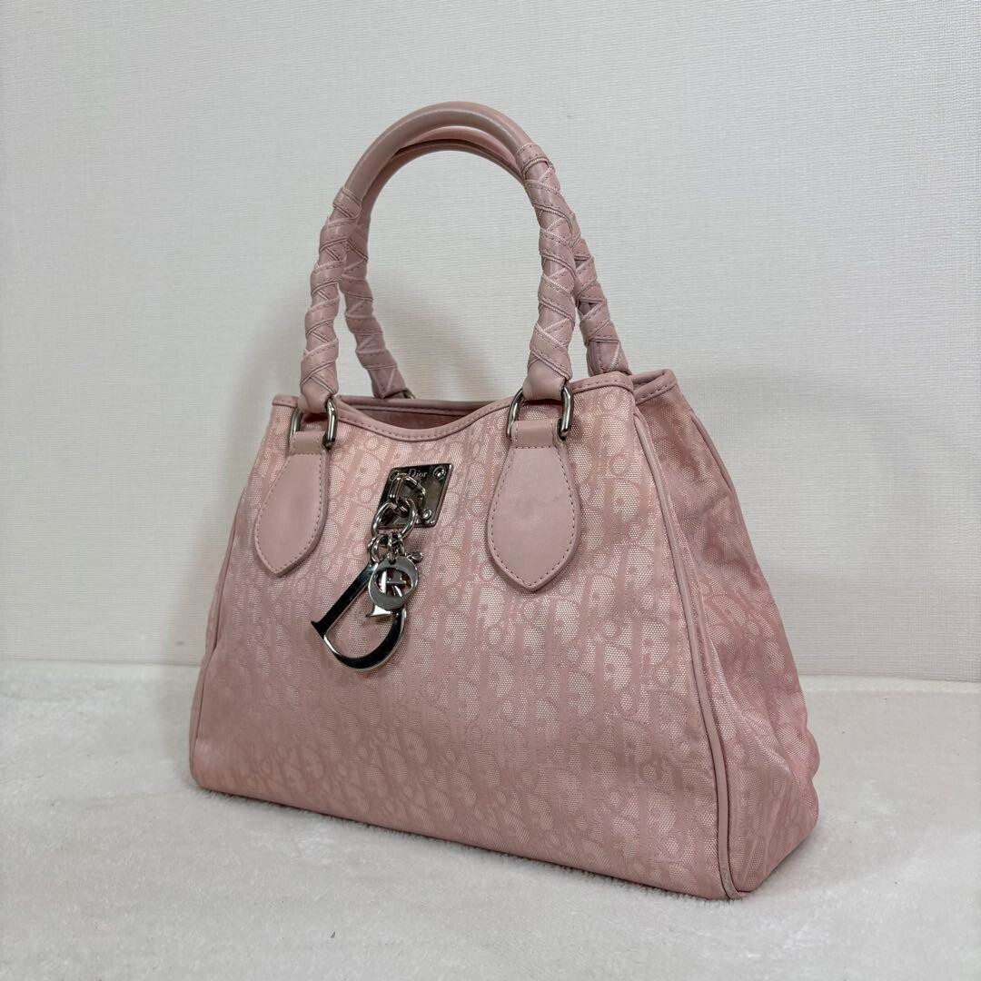 バッグ Christian Dior Trotter Romantic Bag Pink CHRISTIAN DIOR Romantic Lovely Trotter Tote Shoulder Bag