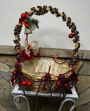 Christmas Basket Wicker Christmas Decoration Handmade