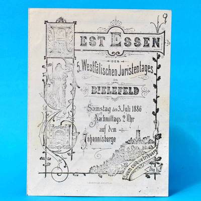 5. Westfälische Juristentag in Bielefeld 1886 | Speisenkarte Getränkekarte DDR