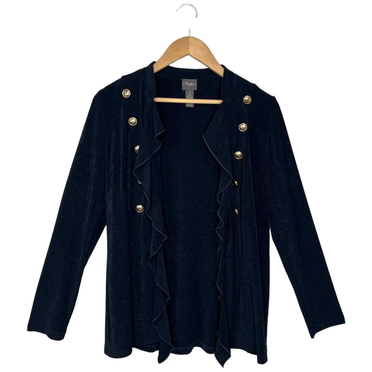 Chicos Travelers Collection Classic Petite Military Jacket Slinky