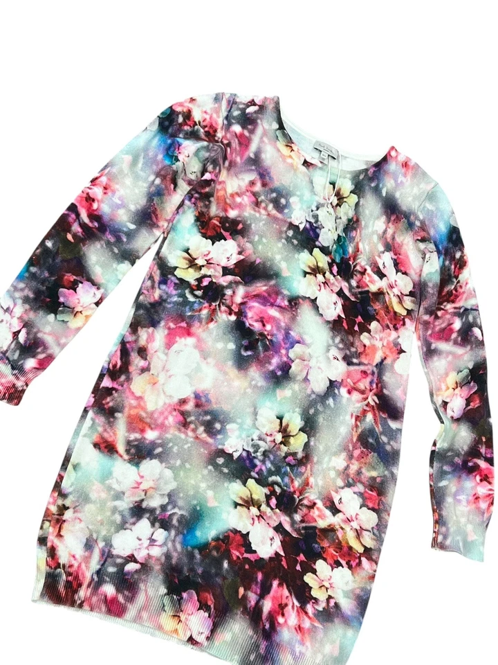 PAUL SMITH JUNIOR NIÑA PUNTO SUÉTER VESTIDO MULTI FLORAL ALGODÓN MANGA LARGA 10 Foto 4 de 4