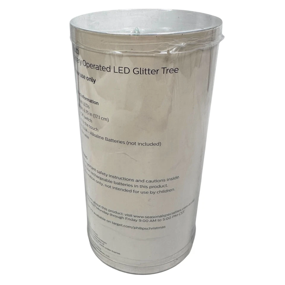 Philips LED Glitter Tree Multi Lights Battery Operated Christmas Village New - Image 2 of 4