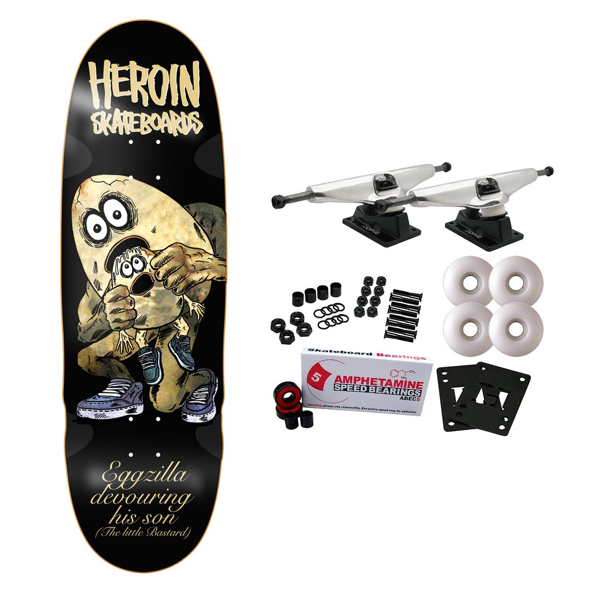 Heroin Skateboard Complete Egg Eater 9.75