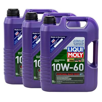 Motoröl Synthoil Race Tech GT1 10W-60 LIQUI MOLY 3X 5 Liter für Alfa Romeo Dacia