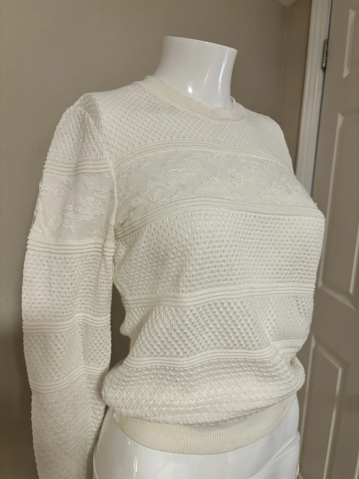 VALENTINO LACE Dettaglio maglione bianco taglia small