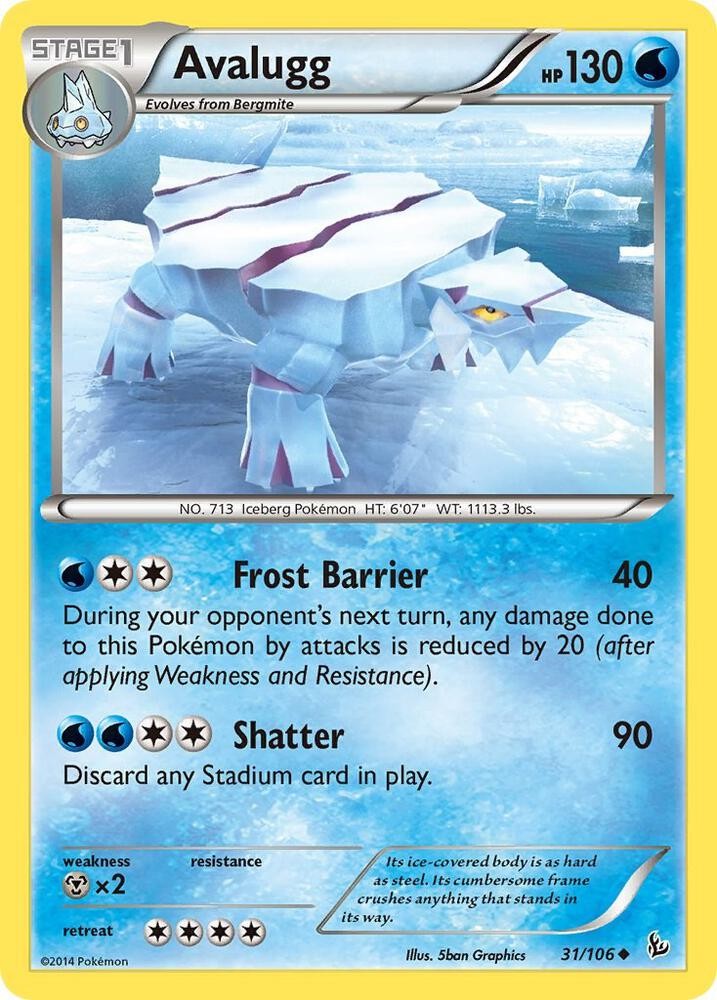 Avalugg #31/106 Xy - Flashfire Pokemon TCG MP