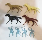 MARX BLUE AND GRAY PLAYSET MOUNTED UNION CAVALRY 4 W/ HORSES 54mm VINTAGE 1960's