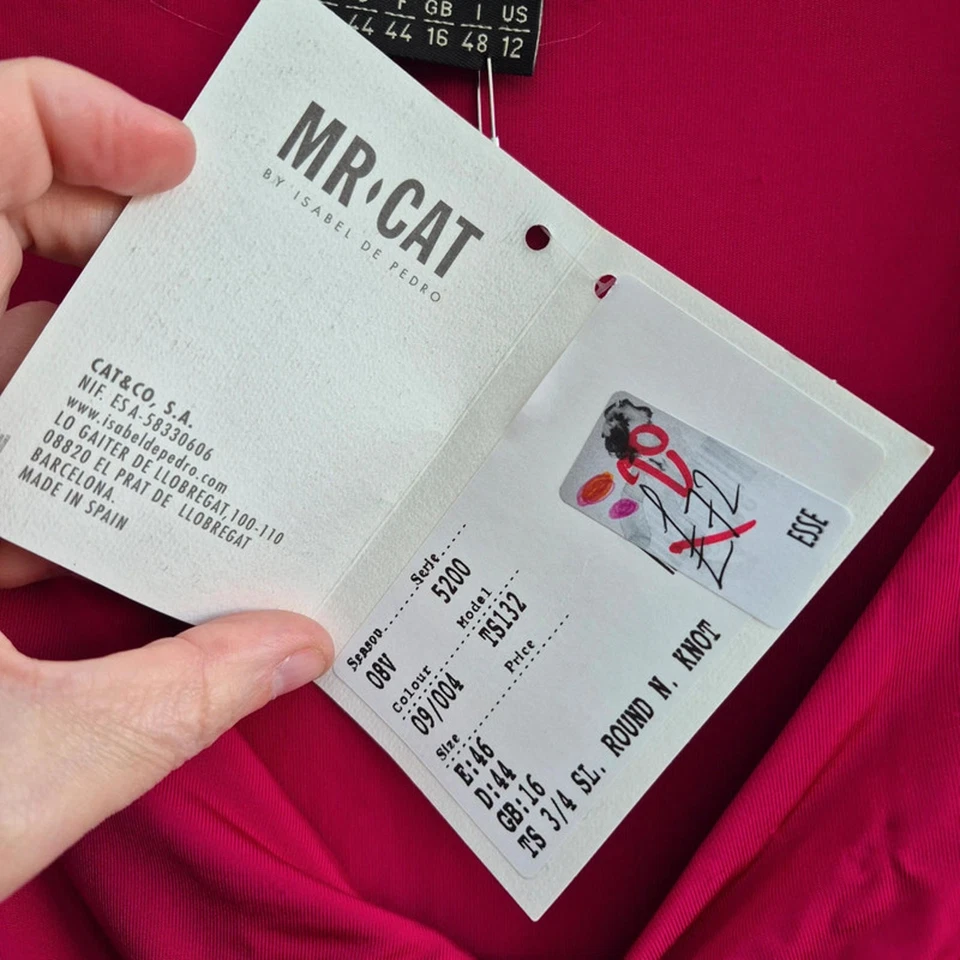Mr Cat by Isabel de Pedro Blouse 16 Hot Pink V Neck Half Sleeve - Image 3 of 4