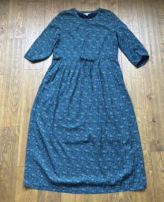 Seasalt Rock Dove Blue/green Floral long dress size UK 16 - NEW