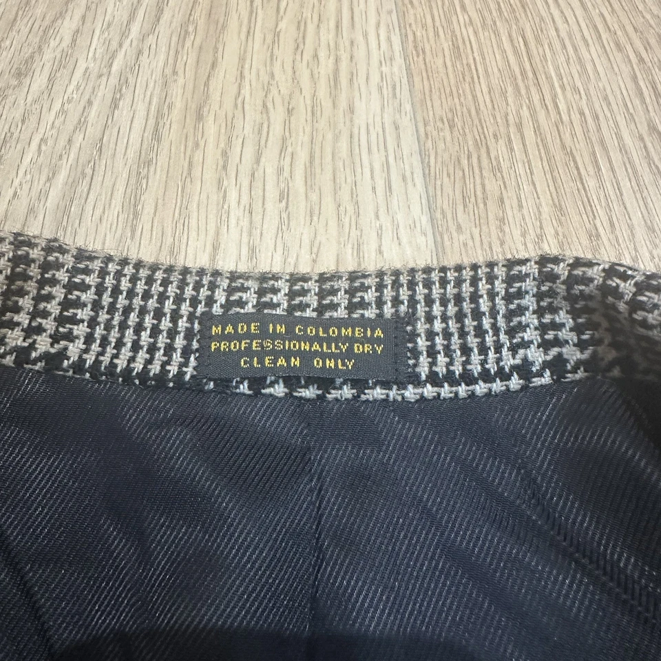 Blazer Abrigo Deportivo De Colección Oscar De La Renta Tweed Gris Marrón Lana Cachemira Cuadros 42R Foto 3 de 4