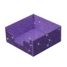 Acrylic Sticky Notes Holder, 3x3" Sticky Pads Dispenser Glitter, Purple