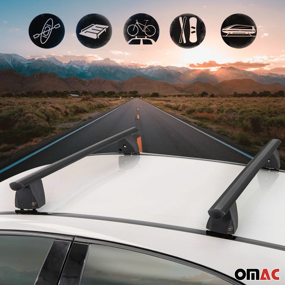 Barras transversales de techo de punto fijo para Mercedes Clase R W251 2006-2013 aluminio negro 2x Foto 3 de 4