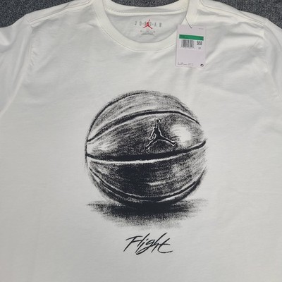 Jordan Shirt Mens XL White Black Basketball Flight Graphic Jumpman Nike Air Tee