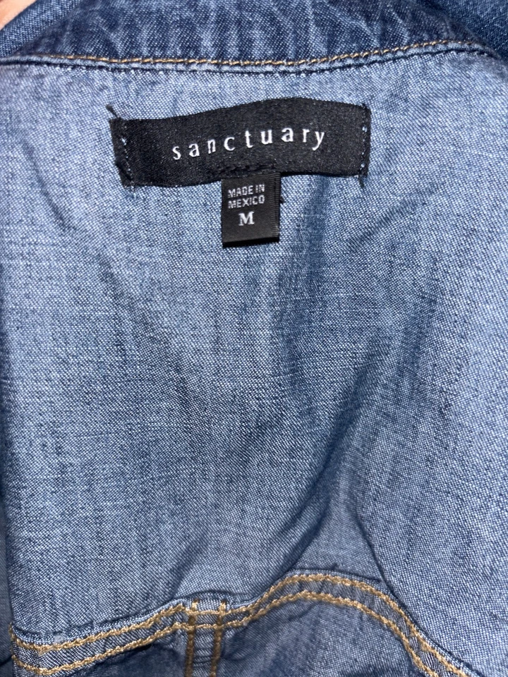 Mameluco ligero manga corta de mezclilla Scout azul para mujer Sanctuary talla M Foto 4 de 4