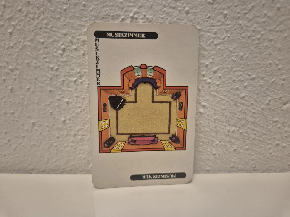 Cluedo Das klassische Detektiv-Spiel 1992 Ersatzteile: Karte Musikzimmer - Bild 1 von 1