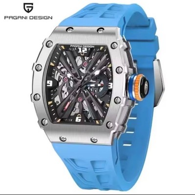 PAGANI Design PD1738 Herren Quarz Chronograph VH65 Saphirglas 50M Skeleton NEU