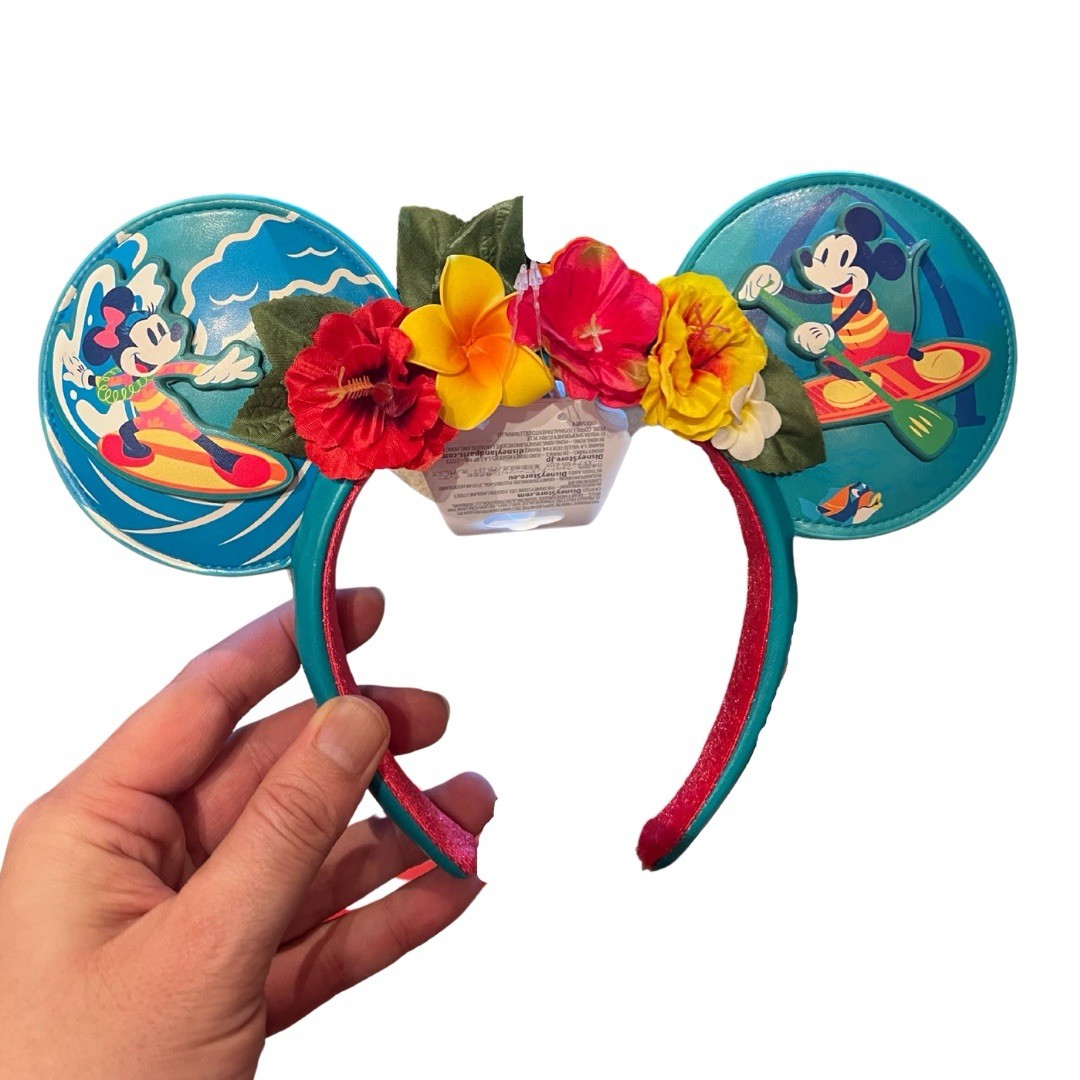 Disney Aulani Minnie, Mickey, Daisy, Donald Surfing And Paddleboard Ears 