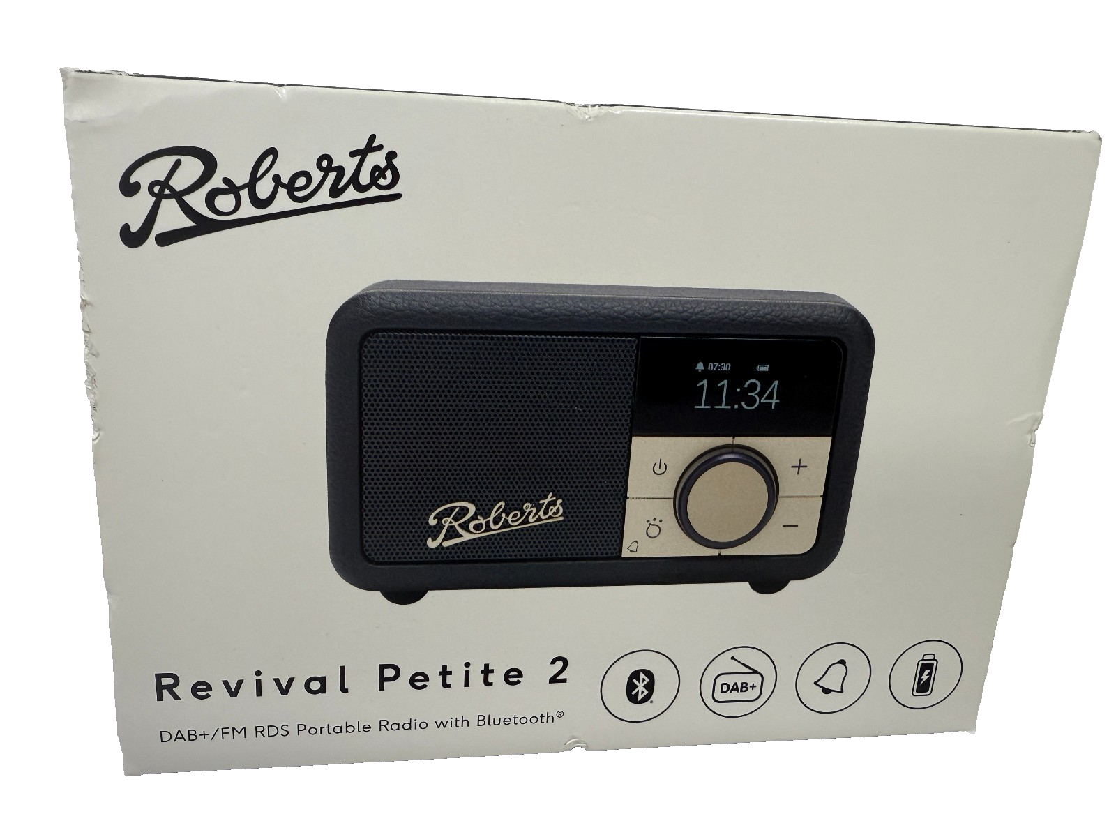 Roberts Revival Petite DAB/DAB+/FM Portable Radio RDS with Bluetooth - Black NEW