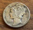 1943 Mercury Dime – Winged Liberty – WWII Era – 90% Silver U.S. Coin