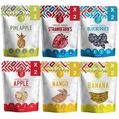 Freeze Dried Fruit Variety Pack (12 Snack Sized Bags, 0.52 oz Each) Fruit Cri...