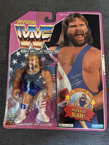 Vintage WWF Hasbro HACKSAW JIM DUGGAN MOC Series 9...