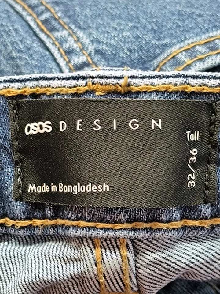 ASOS DESIGN Vaquero de talle alto Mujeres Vaquero Talla EU 42 azul look casual - Imagen 4 de 4