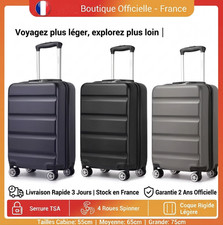 Valise Cabine Rigide Legere Serrure TSA 4 Roues Bagage Voyage 55cm 65cm 75cm