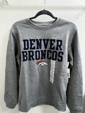 Denver Broncos NWT NFL Team Apparel Gray Crewneck Sweatshirt Small