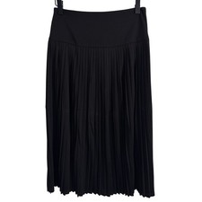 A New Day Black Pleated Midi A-Line Skirt Size 2