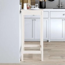 Bar table white solid pine 50x50x110 cm rustic bistro high table for home patios