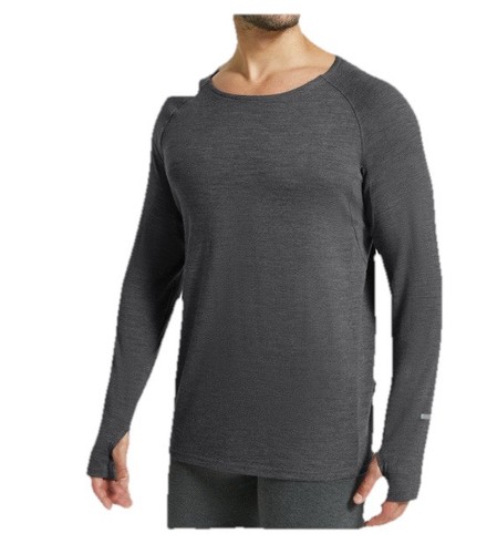 BALEAF Herren 100% Merinowolle Longshirt Thermo Unterwäsche warm schwarz 2XL - Bild 2 von 2