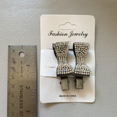 Fashion Jewelry Silver Rhinestone Bow hair clips for Women