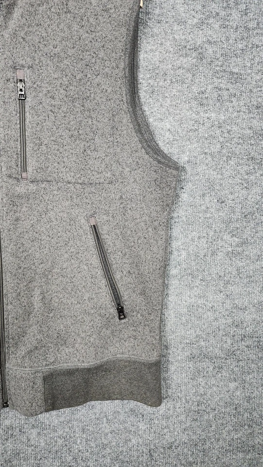 J Crew Vest Mens Large Gray Knit Fleece Full Zip Pockets Casual Layer Wear - Image 2 of 4