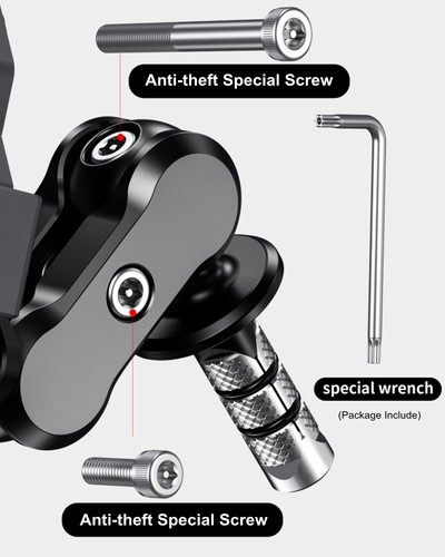 Motorcycle Fork Stem Phone Mount Holder with Vibration Dampener & High-Speed ... - Picture 7 of 9
