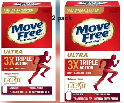 Move Free Ultra Triple Action Joint 75| 2pack Exp 03/28 INTERNATIONAL SHIPPING 