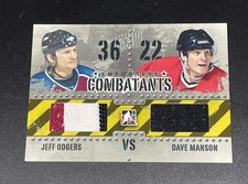 2012 ITG Enforcers Combatants C-03 Jeff Odgers Dave Manson Dual Game Used Jersey