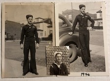 Lot 3 WW2 WWII Vintage Handsome SAILOR USN 1940s Photo Gay Interest Navy Uniform