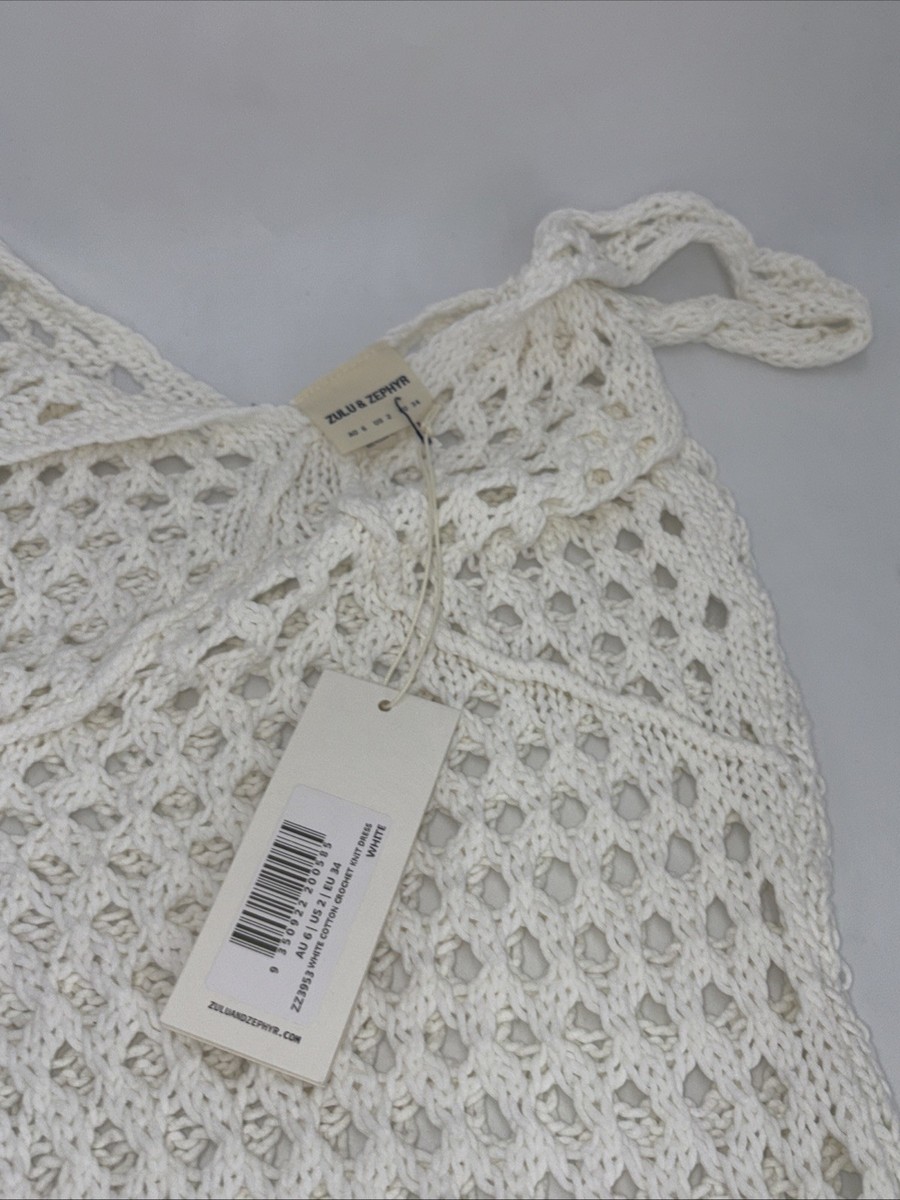 white christmas dresses Zulu & Zephyr Husk Cotton Crochet Dress – shoppecozette
