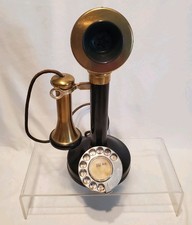 Antique Ericsson Brass Bakelite Straight Candlestick Telephone 1922 USA/Swedish