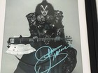 GENE SIMMONS Autographed 8x11.5 signed & FRAMED photo KISS Guitar Rock Legend — photo 1