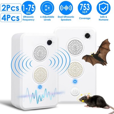 4 Pack Ultrasonic Bat Repellent Keep Bats Away Repeller Bats Exclusion Device