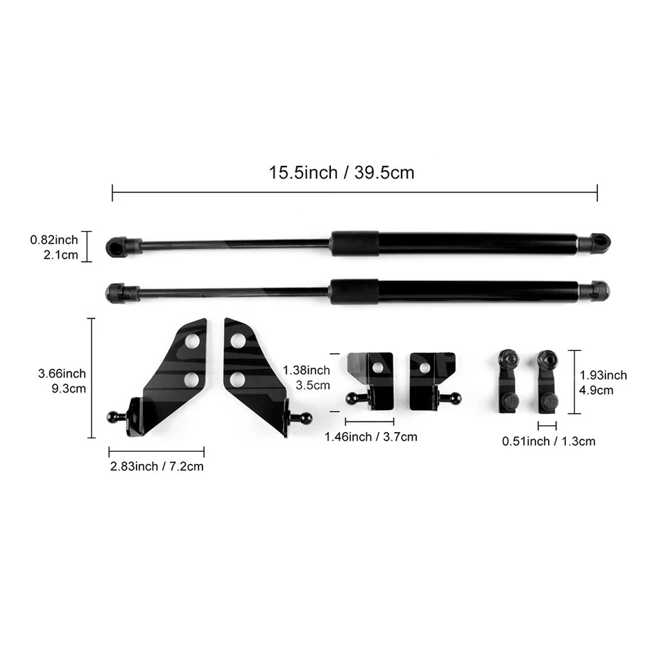 For FIAT 500 08-24 Abarth 595 695 12-24 Hood Lift Support Hydraukic Strut Black - Image 2 of 4