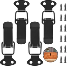 4Pcs Spring Loaded Toggle Latch, 2.2" Black Metal Toggle Latch Catch Hasps Clamp