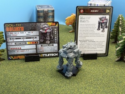 Battletech Catalyst Goliath Heavy Battlemech with Alpha Strike and Pilot Cards