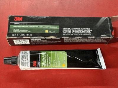 3M 08001 YELLOW SUPER WEATHERSTRIP AND GASKET ADHESIVE 5 oz TUBE FAST DRYING