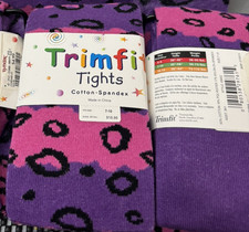 2 Pair girls tights size medium 7-10 by trim fit cotton spandex hose socks